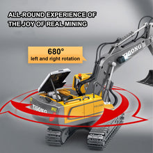 Load image into Gallery viewer, Remote Control Excavator 11 Channel RC Excavator Truck Toys 1/20 Scale 2.4Ghz Construction Vehicles with Metal Shovel (Yellow)
