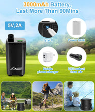 Load image into Gallery viewer, WADEO Portable Shower for Camping, Outdoor Electric Shower Rechargeable Pump with 20L Collapsible Bucket, Camping Shower Head Nozzle for Camping, Hiking, Traveling, Washing
