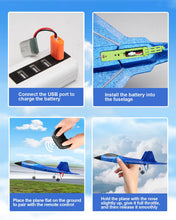 Load image into Gallery viewer, 2.4GHz Remote Control Fighter Jet with Gyro Stabilizer &amp; LED Lights, 2 Batteries Foam
