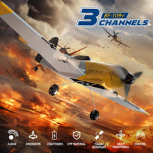 Load image into Gallery viewer, RC Plane, 3 Channel Remote Control Airplane, 6-axis Gyro Stabilizer BF-109 RTF RC Airplane with 2 Batteries, Easy to Fly
