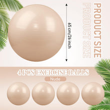 Load image into Gallery viewer, Leyndo 4 Pcs 26 Inch Yoga Exercise Ball Pilates Pregnancy Birthing Fitness Ball -(Nude)
