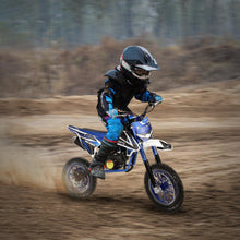 Load image into Gallery viewer, 49cc Kids Dirt Bike,2-Stroke Mini Motorcycle, Gas Power Motocross with Off-Road Tires Shock Absorption Springs, Blue White
