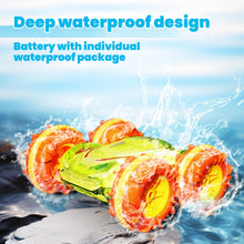 Load image into Gallery viewer, Amphibious Remote Control Car, 4WD RC Stunt Cars Waterproof 360°Rotation Gesture Drift Car (Transparent Green)
