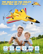 Load image into Gallery viewer, Remote Control Jet with Gyro &amp; LED Lights, 2 Rechargeable Batteries, 2.4GHz RC Glider Toy
