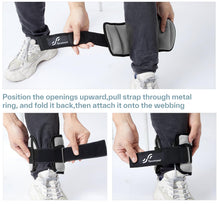 Load image into Gallery viewer, Sportneer Adjustable Ankle Weights Set - 1 Pair (2-10 lbs) Removable Sandbags -Light Gray
