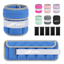 Load image into Gallery viewer, Adjustable Ankle Weights 1-5 LBS 1 Pair Wrist Leg Arm Weights with Removable Weight-Dark Blue
