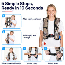 Load image into Gallery viewer, Faxpot Automatic Inflatable PFD Life Jackets for Adults, 33g CO2 Cylinder
