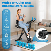 Load image into Gallery viewer, Birdfeel Foldable Exercise Bike, Multifunctional Indoor Stationary Bikes  (Dark Black)
