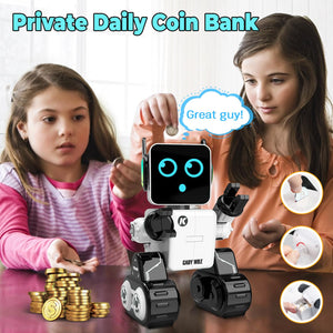 Robot Toys for Kids, Remote & APP Control Robot, Programmable Interactive Toys with Coin Bank, Smart Educational Robot（White）