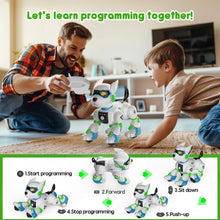 Load image into Gallery viewer, Kids Remote Control Interactive Robotic Pet Smart Programmable Puppy Electric Intelligent Robo with Voice Control RC Music (Green)
