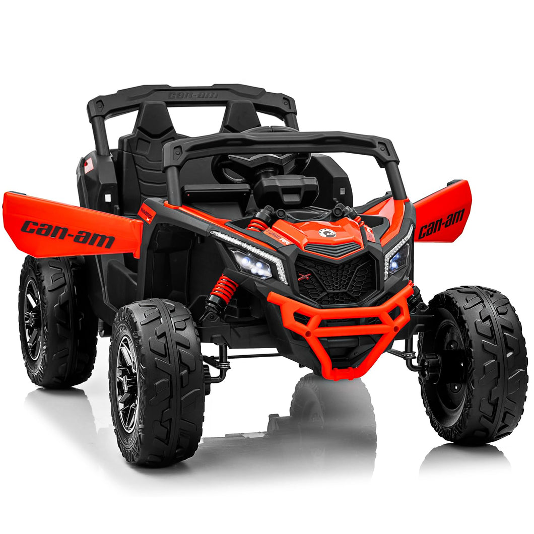 24V Ride on Toys for Big Kids,Kids Electric Ride on Car UTV 4WD/2WD,High Speed Power Wheels with EVA Rubber Tires - Red