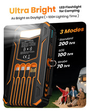 Load image into Gallery viewer, SOARAISE Solar Power Bank 48000mAh Wireless Portable Charger with 4 Cables
