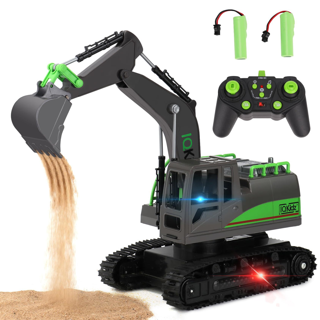 Remote Control Excavator Toys for Boys 4-7 Yrs Old - Best Birthday for Kids 3 5 8 9 10+, Metal Shovel Construction Vehicles