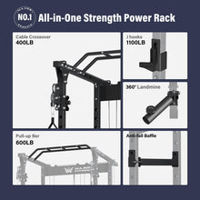 Load image into Gallery viewer, MAJOR FITNESS Power Cage Drone1 Premium- Multi-Function Power Rack for Home Gym, Squat Rack with Pull-up Bar, Cable Crossover System, J-Hooks, for Strength Training, Heavy-Duty Steel Construction
