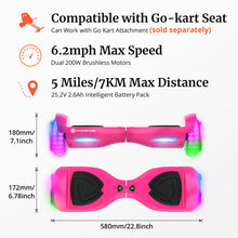 Load image into Gallery viewer, Hoverboard with Music Speaker, 6.5&quot; LED Wheels Lights Self Balancing Scooter, Max 5Miles Range &amp; 6.2mph Powered (Pink)
