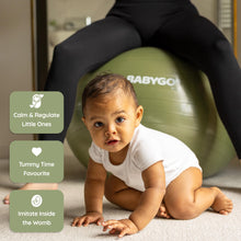 Load image into Gallery viewer, BABYGO Birthing Ball - Pregnancy Yoga Labor &amp; Exercise Ball &amp; Book Set Trimester Targeting (Olive, 65cm)
