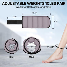 Load image into Gallery viewer, APEXUP 10lbs/Pair Adjustable Ankle Weights for Women and Men- (Pastel Purple)
