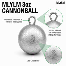 Load image into Gallery viewer, MLYLM 10 Pack 3 oz Cannonball Sinkers — Round Lead Trolling Weights for Salmon Walleye Lake Trout, Great Lakes Downrigger Drift Trolling, Three-Way Rig Saltwater Freshwater Bottom Fishing
