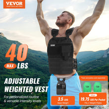 Load image into Gallery viewer, VEVOR Weighted Vest, 40lb Weight Vest, Adjustable Body Weight Jacket for Men Women, Workout Equipment for Strength and Endurance Training, Running, Jogging, Walking, Fitness, and Weight Loss
