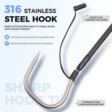 Load image into Gallery viewer, FISHAPPY Fishing Gaff Saltwater Fish Gaff with S316 Stainless Steel Fishing Hook Carbon Fiber Fishing Gaff (Blue 4'8'' Gaff - 4'' Hook)
