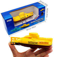 Load image into Gallery viewer, Mini RC Submarine Toy Remote Control Boat Underwater Electric Diving Water Fish Tank Kids Birthday Gift (Yellow)
