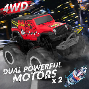 Amphibious Remote Control Car 2.4GHz 1:20 All Terrain Off-Road RC Car Remote Control Boat Gifts for Kids Boys Red