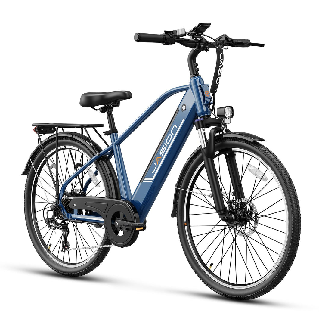Jasion Roamer Electric Bike for Adults 1200W Peak Motor 528WH Removable Battery,up to 60miles 28MPH City,Blue