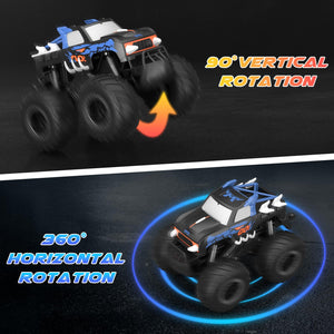 RC Monster Truck 1:16, Electric RC Car RC Monster Car 4WD Rock Crawler Scale Remote Control Truck Toy Cars (Blue)