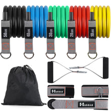Load image into Gallery viewer, Resistance Bands with Handles for Working Out Women and Men, Exercise Bands  (5pcs TPE Set - 150 lbs)

