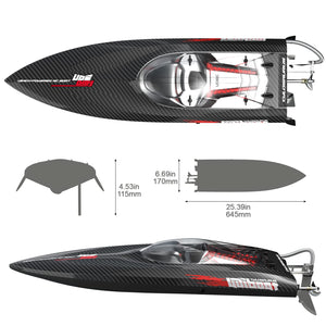 25" Brushless RC Boat for Adults, 30+MPH Fast Remote Control Boat for Lakes and Pools