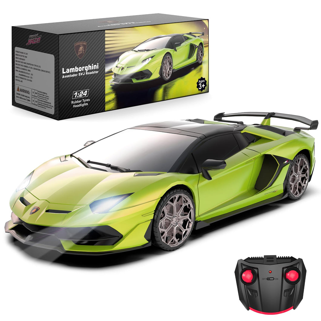 Lamborghini Remote Control Car, 1:24 Scale Electric Sport Racing Hobby Toy Car Lamborghini Model Vehicle, Green