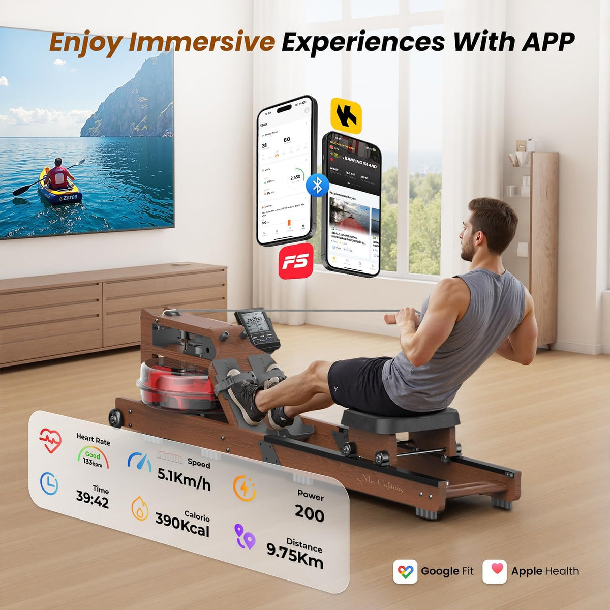 Water Rowing Machine for Home Use - Wooden – Crazy RC Toys