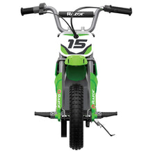 Load image into Gallery viewer, MX400 Dirt Rocket 24V Electric Toy Motocross Dirt Bike with Hand-Operated Brakes and Retractable Kickstand, Green (2 Pack)
