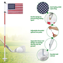 Load image into Gallery viewer, Golf Flagstick 6 ft, 3 Pack Double-Side USA Golf Pin Flag for Putting Green
