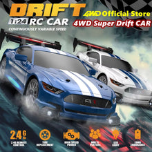 Load image into Gallery viewer, 1:24 Scale RC Drift Car 4WD 2.4GHz 30KM/H High Speed Racing Sport Toy Car with LED Lights, Racing and Drift Wheels
