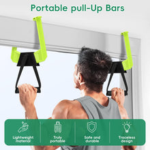 Load image into Gallery viewer, Portable Pull Up Bar for Doorway - Green and Black
