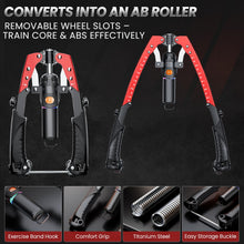 Load image into Gallery viewer, Twister Arm Trainer, 3 in 1 Hydraulic Power Chest Workout Equipment with Ab Roller Wheels and Hook- Red
