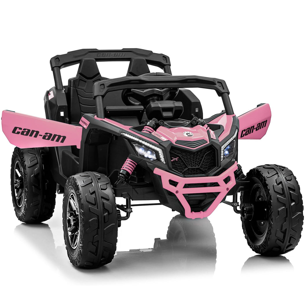 24V Ride on Toys for Big Kids,Kids Electric Ride on Car UTV 4WD/2WD,High Speed Power Wheels with EVA Rubber Tires - Pink