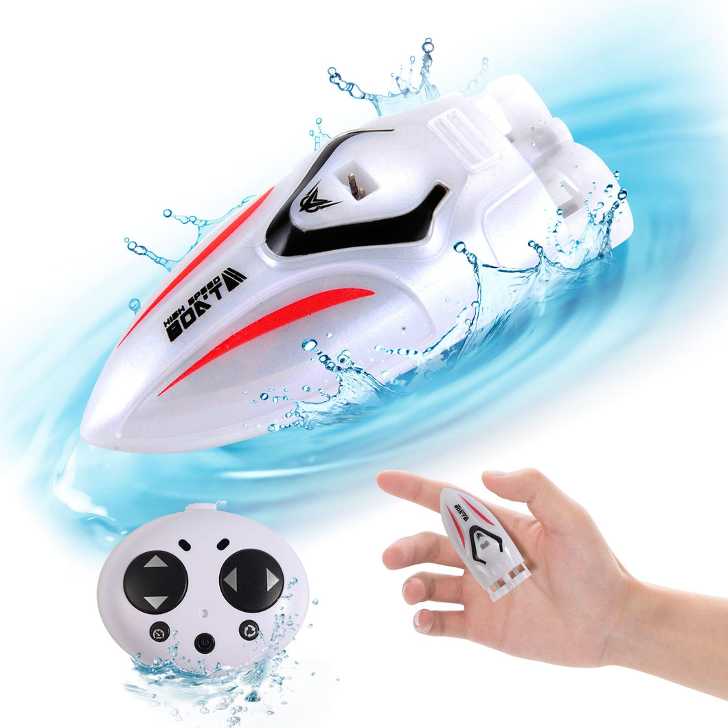 Mini Remote Control Boat RC Boat 360 Rotating 2.4 G Build in Rechargeable Battery Lake Swimming Pools Bathtubs Remote Control Boats