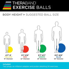 Load image into Gallery viewer, THERABAND Pro Series Exercise Ball, 22" Red Stability Ball for 5'1"–5'6" Users
