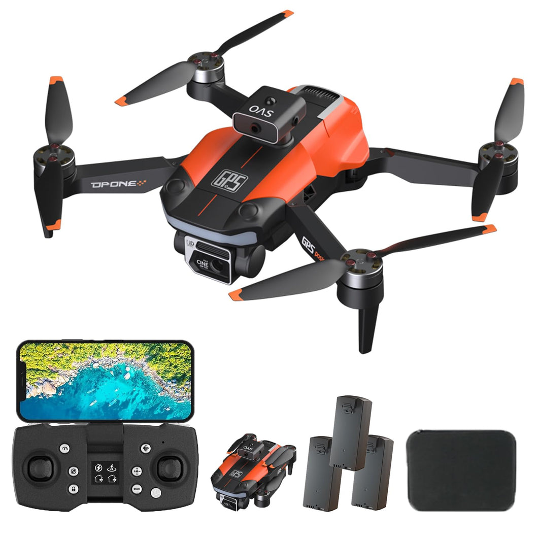 GPS Drone with 8K Dual Camera for Adults, 60 Mins Flight with 3 Batteries, Foldable Brushless Motor FPV RC Quadcopter with Carrying Case