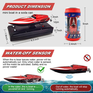 LAFALA Mini Remote Control Boat RC Boat 2.4Ghz 360 Rotating bulit-in Rechargeable Battery Swimming, Red