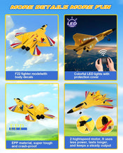 Load image into Gallery viewer, Remote Control Jet with Gyro &amp; LED Lights, 2 Rechargeable Batteries, 2.4GHz RC Glider Toy
