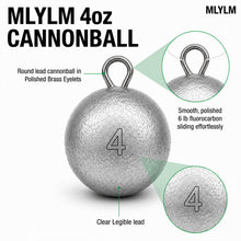 Load image into Gallery viewer, MLYLM 8 Pack 4 oz Cannonball Sinkers Fishing Weights — Round Lead Surf Fishing Weights for Striped Bass Redfish Pompano, Beach Pier Surf Casting Bottom Rigs, Saltwater Inshore Tackle
