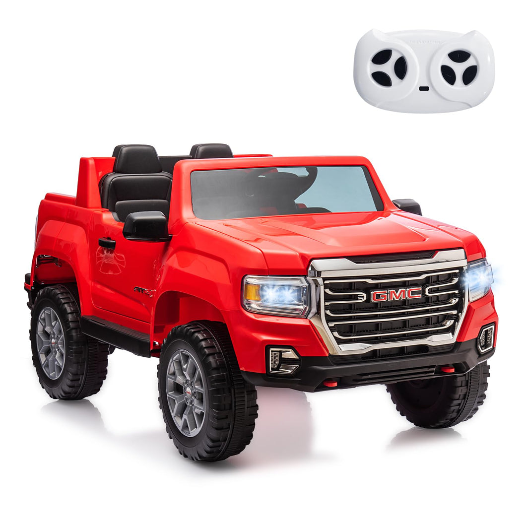 24V 2-Seater Ride On Truck Car, Licensed GMC Battery Powered Electric Kids Car with Remote Control, LED Lights, MP3