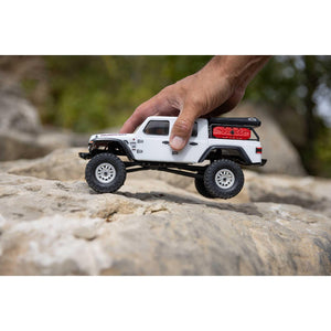 RC Truck SCX24 Jeep Gladiator 4 Wheel Drive Rock Crawler Brushed RTR Nothing Needed to Complete Ready-to-Run White