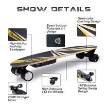 Load image into Gallery viewer, Electric Skateboards, Longboard Cruiser with Remote Control, 700W Dual Motor, Top Speed18 MPH12Miles Range 4 Speeds Adjustment, Electric Skateboards
