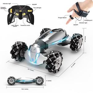 1:10 Scale Gesture Sensing Rc Stunt Car, 4WD Remote Control Hand Controlled Transform , Double Sided Vehicle 360° Spins