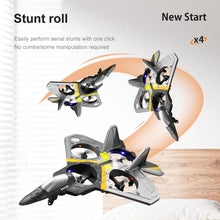 Load image into Gallery viewer, V17 Jet Fighter Stunt RC Plane - 2024 New RC Plane with 2.4GHz, 2 Batteries, 360° Stunt Spin, Remote Control Airplane RC (Blue + 2 Batteries Version)
