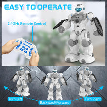 Load image into Gallery viewer, Robot Toys for Kids, Programmable Remote Control Robot with Intelligent Gesture Sensing, Recharge (White)
